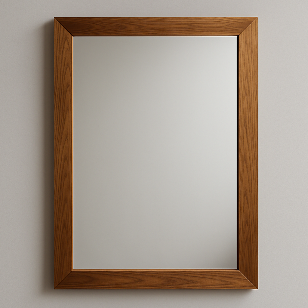 Specchio moderno con cornice in legno