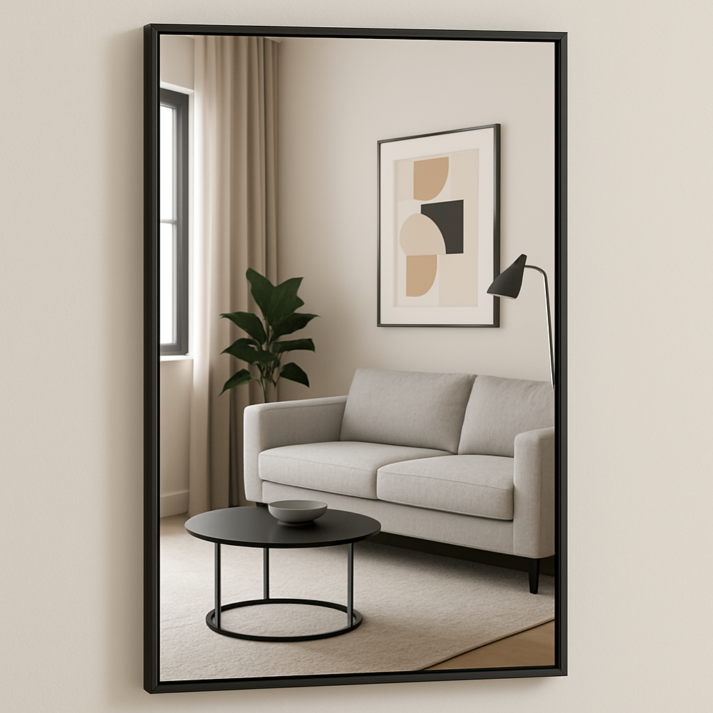 Specchio moderno con cornice nera